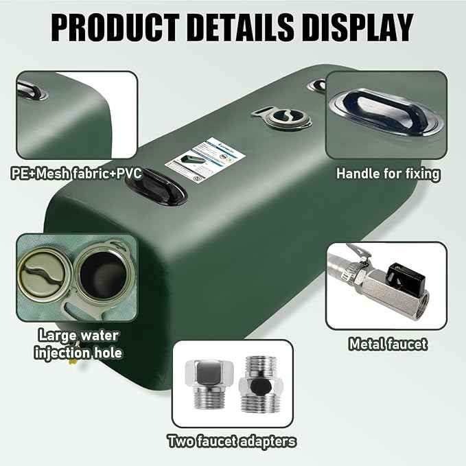 Drinking Water Storage Container,Portable Water Storage Bladder, RV Foldable Water Tank, Can Be Used for Storing Drinking Water, Camping, Traveling, Wilderness Survival Patrols, Etc.