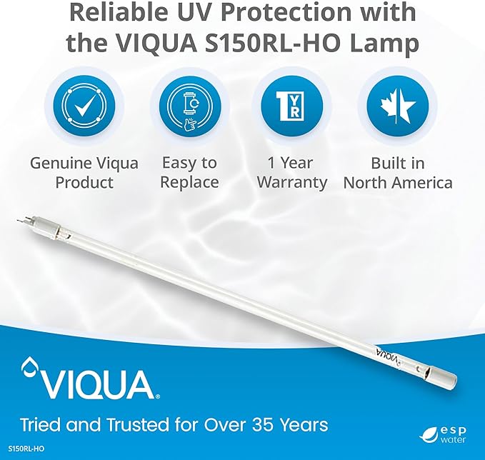 Viqua S150RL-HO UV Lamp Replacement – High-Output 254 nm Bulb for VH150, SPV-2.5 and SP150-HO Systems – 12-Month Replacement, Genuine OEM with 1-Year Warranty