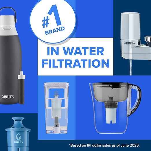 Brita UltraMax Large Water Dispenser With Standard Filter, BPA-Free, Reduces Copper, Cadmium and Mercury Impurities, Lasts 2 Months or 40 Gallons, Includes 1 Filter, Kitchen Accessories, Large 27-Cup
