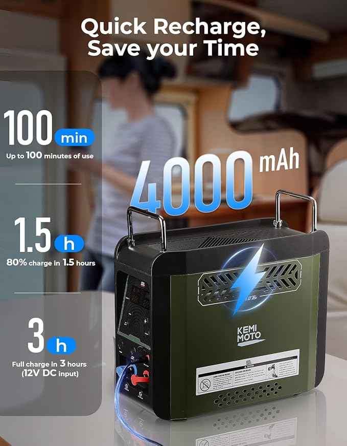 KEMIMOTO Portable Hot Water Heater with Constant Temperature, Propane Water Heater with Pump, Max 100 Mins 3s Instant Hot 20,000 BTU, 4000mAh Rechargeable Battery, Suits for Outdoor Camping Cleaning