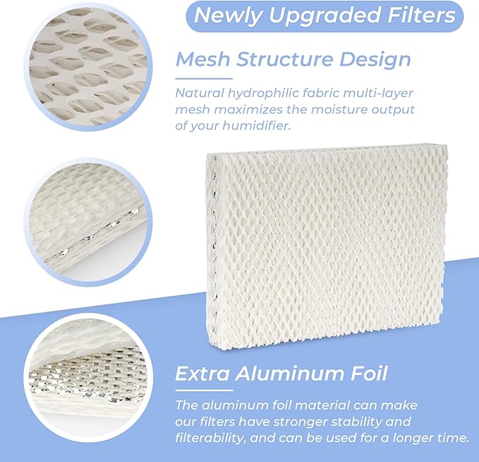 ANTOBLE 4 Pack MD1-0002 Replacement Humidifier Wick Humidifier Filters Compatible with Vornado MD1-0001 MD1-0002 MD1-1002 EVAP1 EVAP3 EVAP40 EVAP50 Humidifier