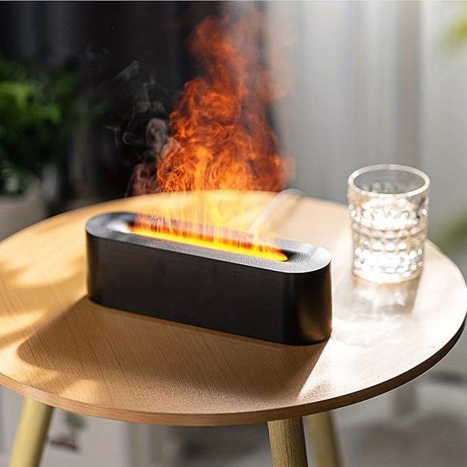 Aromatherapy Essential Oil Diffuser, Timer Off Flame Humidifier, 150ml Capacity, for Yoga, Home, Office, School,Black