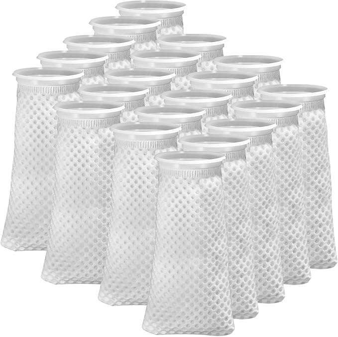 20 Pack 4 Inch 150 Micron Honeycomb Filter Socks for Fish Tank, Aquarium Filter Sock 3D Honeycomb Design Filter Sock, Compatible with Waterbox Marine X 60.2, 90.3, and 110.4.