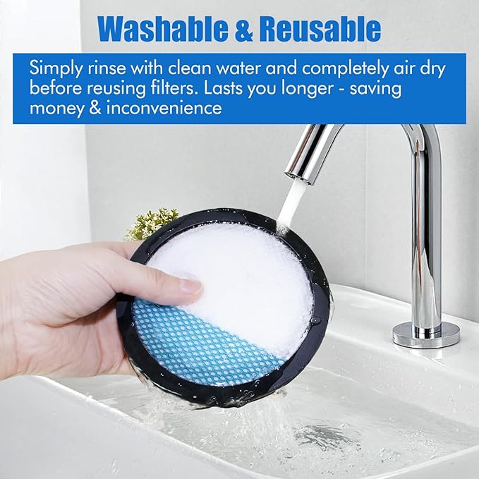 3 Pcs Washable Filter for Ryobi 18V 1 + Cordless Stick Vacuum PCL720, PBLSV716, PBLSV717 Replacement Parts, Compare to Part A32SV720N - AquaVibe