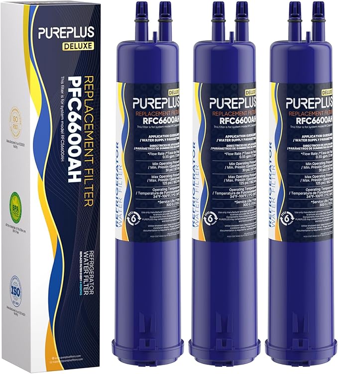 PUREPLUS Compatible with 4396841, 4396710, Everydrop® Filter 3, EDR3RXD1, 46-9083, 46-9030, 9030, 9083, Refrigerator Water Deluxe Filter, 3Pack