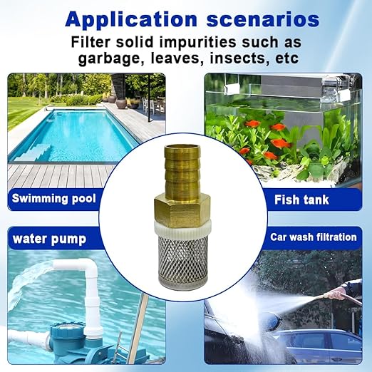 19mm Inline Strainers Filter Copper Tube Joint 19mm Diameter Hose Connection, Garden, Swimming Pool, Fish Tank Hose Filter, Suction Strainers Used to Remove Debris and Reduce Solid Entry
