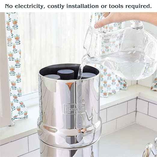 Travel Berkey Gravity-Fed Water Filter with 2 Black Berkey Elements–Enjoy Potable Water While Camping, RVing, Off-Grid, Emergencies, Every Day at Home