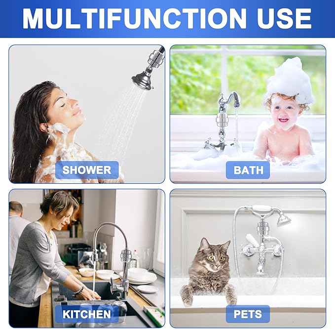 20 Stage Shower Filter Universal Replacement Cartridge Shower Head Filter,filtro para ducha de baño High Output Refill for Hard Water Reduces Chlorine by Cenipar,4 Pack