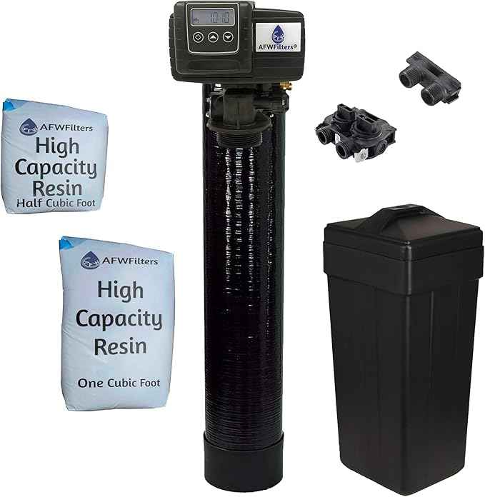 AFWFilters Built Fleck 48,000 Water Softener System & iSpring RCC7AK, NSF Certified 75 GPD, Alkaline 6-Stage Reverse Osmosis System, pH+ Remineralization RO Water Filter System