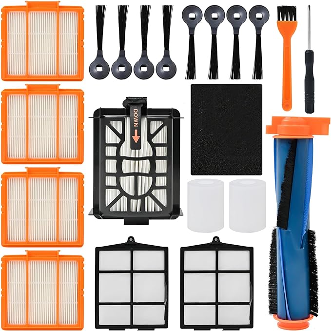 Replacement Parts for Shark AI AV2501AE RV2502AE RV2610WA AV2501S RV2520 AOUS AV2510 AOUS AV2511AE Vacuum Cleaner,Accessory kits with Main Brush,Filters,Side Brushes,Pre Filter,Foam Filter ﻿ - AquaVibe