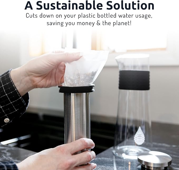 Invigorated Water Alkaline Countertop Water Machine, 300 Gallon Capacity, 3.3 gal, with 3 pH001 Filters, pH On-The-Go Portable Filter Pouches, 98 Litres/26 Gallons Each, Pack of 3