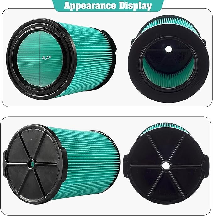 2 Pack VF6000 5-Layer Pleated Replacement Vacuum Filter Compatible for Ridgid Shop Vac 5-20 Gallon Wet/Dry Vacuums,Fit for Husky 6-9 Gallon Vacs - AquaVibe