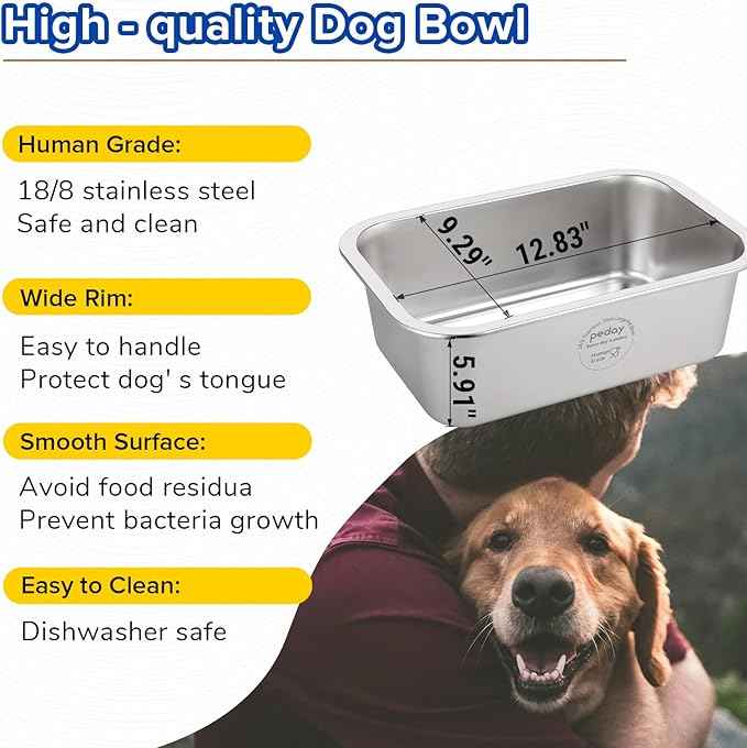 PEDAY Automatic Dog Waterer for Large & X-Large Dogs, Human Grade 18/8 Stainless Steel, Water Bottle Not Included