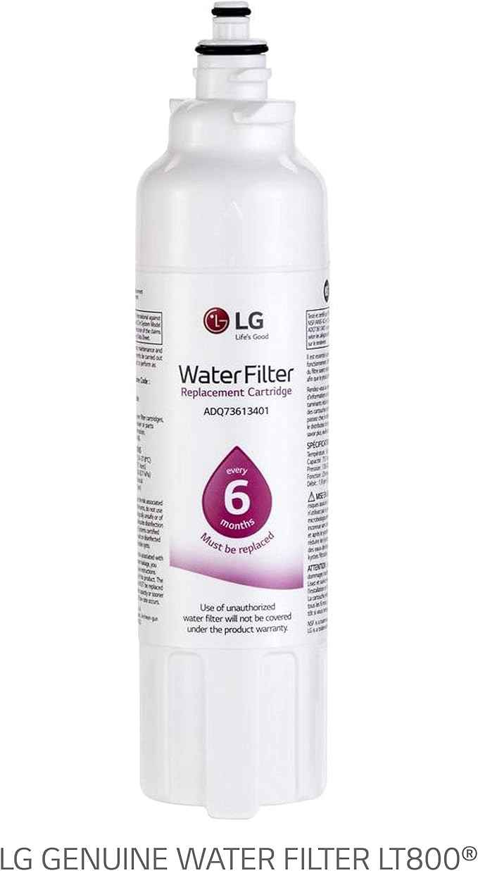 LG LT800P3 6-Month / 200 Gallon Replacement Refrigerator Water Filter, 3 Count (Pack of 1), White