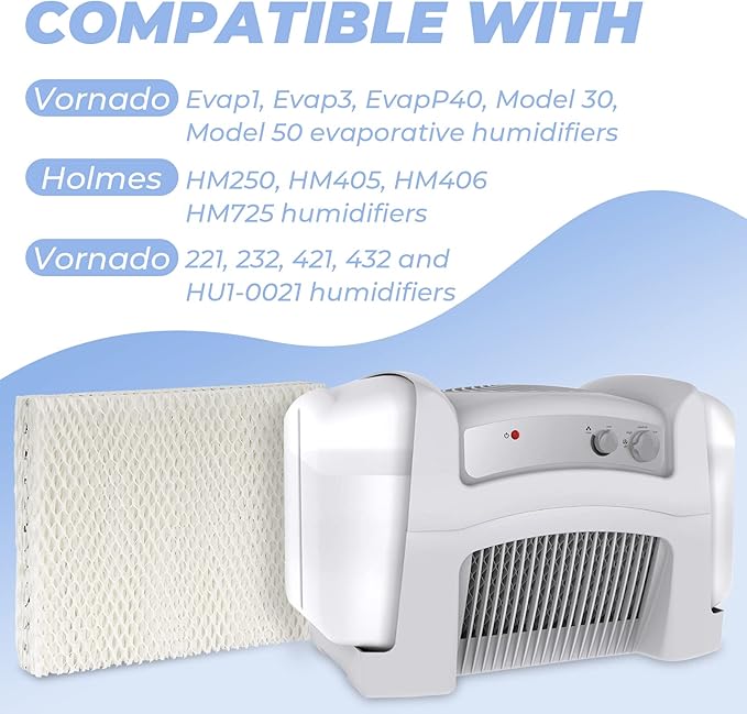 ANTOBLE 4 Pack MD1-0002 Replacement Humidifier Wick Humidifier Filters Compatible with Vornado MD1-0001 MD1-0002 MD1-1002 EVAP1 EVAP3 EVAP40 EVAP50 Humidifier
