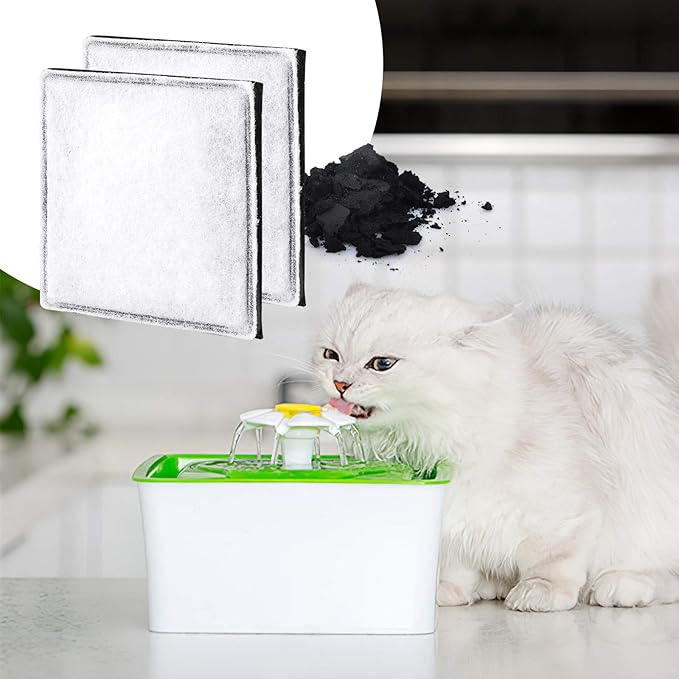 Replacement Carbon Filters, Pet Water Filters Fountain Filters Compatible with Catit Mini Flower Fountain, Pack of 12