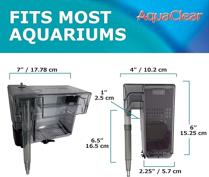 Fluval 50 Power Filter – Aquarium Filter for 20 to 50 Gallon Fish Tanks – Quiet Energy Efficient Pump – Mechanical, Chemical & Biological Filtration – Easy Install & Maintenance (Packaging May Vary) - AquaVibe