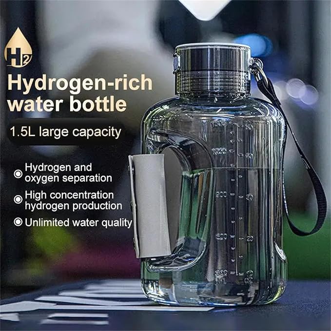 1.5L Hydrogen Water Generator, 1200-2400ppb, Durable, Portable, and Impact-Resistant Hydrogen Water Bottle, for Fitness, Travel, and Workouts