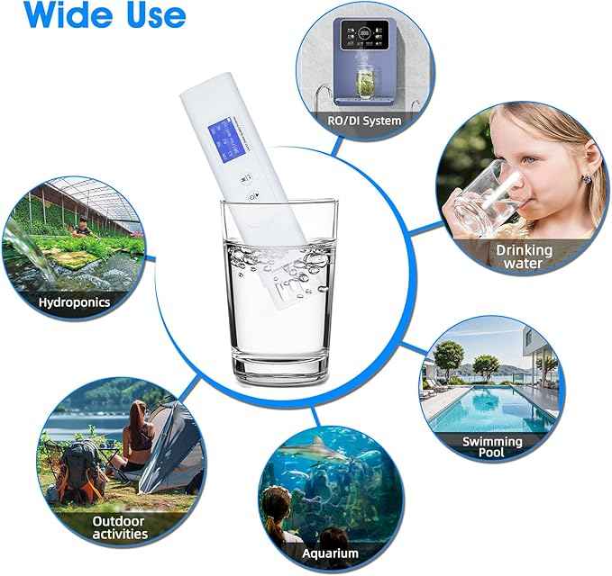 Water Tester, TDS Tester 6 in 1 Professional Digital Water Quality, COD/TOC/TDS/UV275/EC/Temp for Drinking, Tap, Well, Swimming Pool,Hydroponics, Aquarium, RO/DI System