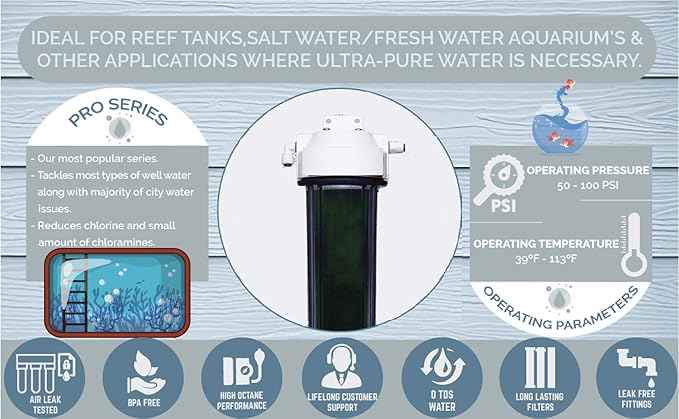 Dual Deionization Canisters Upgrade Kit for Reverse Osmosis Systems | Add On for RODI Aquarium Reef