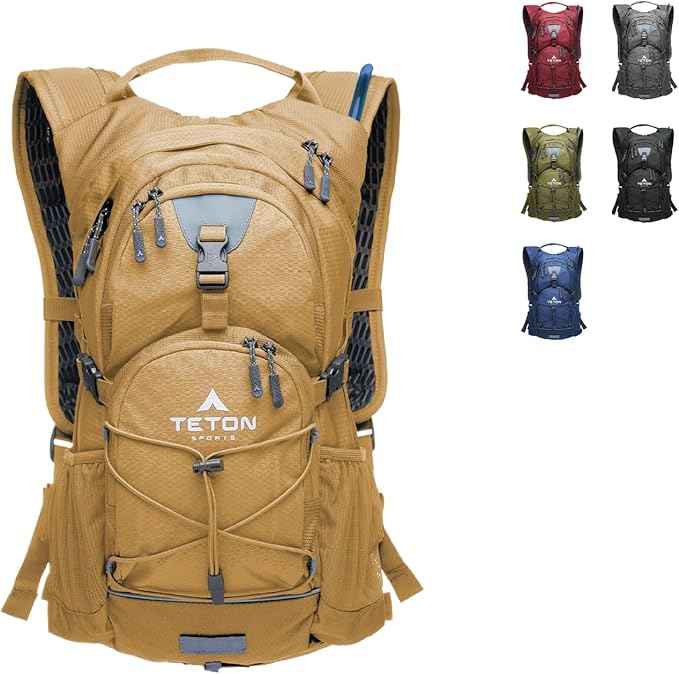Teton Oasis/Trailrunner Hydration Backpack – Lightweight Water Pack with 2L/3L Bladder for Hiking, Running, Cycling, Biking – 2L/18L/22L Sizes – Sewn-in Rain Cover – Fits Men and Women