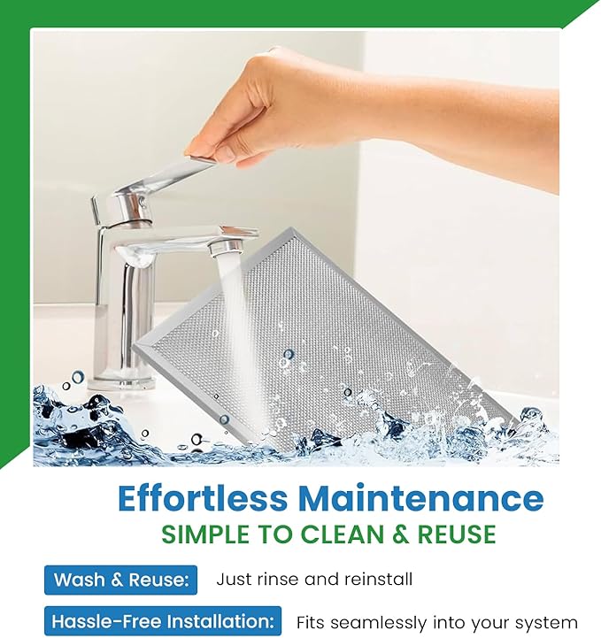 Filter Everything Replacement Whirlpool 4341977 Compatible Replacement Aluminum Filters - 10 1/2 x 8 3/4 x 1/8 inches - 1 Pack