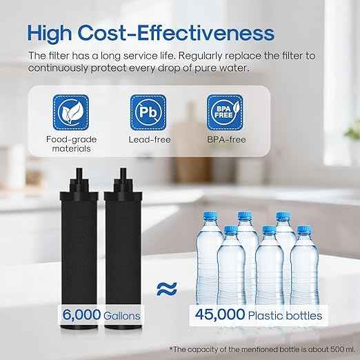 ICEPURE 2.25G Gravity-fed Water Filter System with Sight Glass Spigot, 304 Stainless Steel Countertop System, 2 Black Carbon Filters and Stand, Reduce 99% Chlorine, Lead for Home, Camping, Emergencies