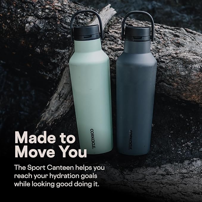 Corkcicle Sport Canteen - Keeps Drinks Cold 25 Hours - Stainless Steel Water Bottle - Triple-Insulated - Spill-Proof - Summer Drinkware Gift - Keeps Drinks Ice Cold - 20 oz - Rucksack