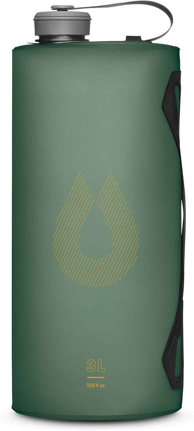 HydraPak Seeker - Collapsible Camping Water Storage (3L) - BPA & PVC Free, Hydration Reservoir Bag, Leak Proof - Sage Green