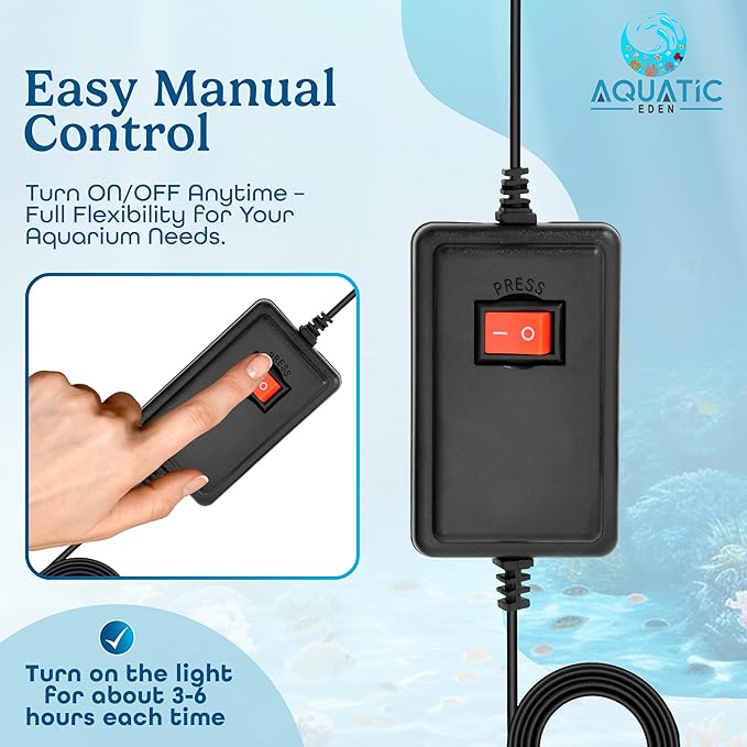 7W UV Sterilizer for Aquarium– UV-C Clean Light with a 9.84 ft Cord for Use in Filters, Sumps and Small Ponds| Clears Green Water, Removes Cloudiness, & Promotes a Healthy Clear Tank for Fish & Plants