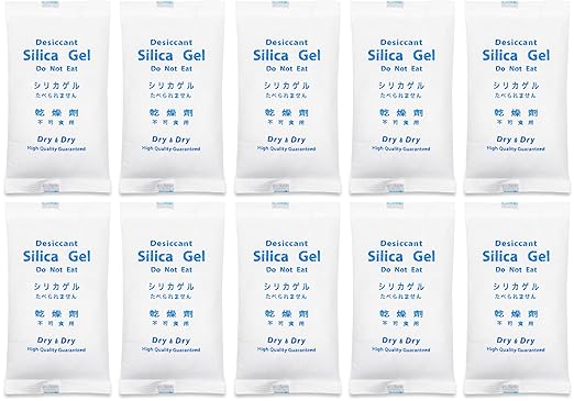 Dry & Dry 500 Gram [10 Packets] Silica Gel Packets Desiccants, Silica Packets - Rechargeable Silica Gel Packs, Desiccants Packets, Silica Gel