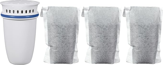 Brita Refillable Filter Starter Kit for Pitchers and Dispensers, BPA-Free, 80% Less Plastic*, Each Lasts Two Months, Includes 1 Shell and 3 Refillable Water Filters