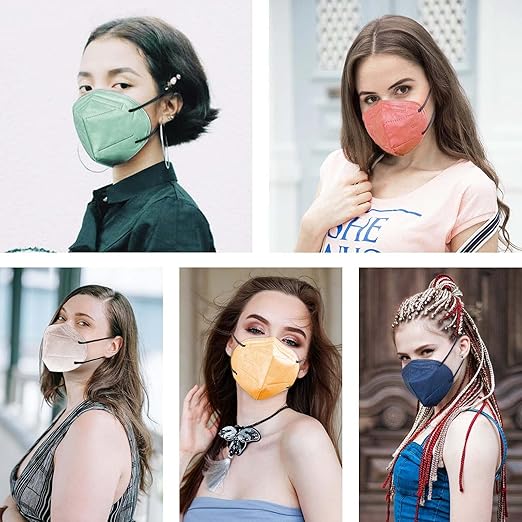 HUHETA KN95 Face Masks for Adults, Packs of 30 KN95 Mask with 5-Ply Mask Protection, Individually Wrapped Face Masks, Morandi Multi Color - AquaVibe