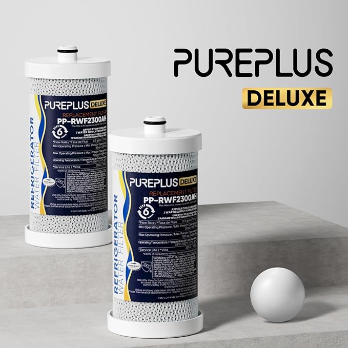 PUREPLUS WF1CB NSF 401 & 473 & 53 & 42 Certified Replacement for Frigidaire PureSource WFCB, RG100, NGRG2000, WF284, Kenmore 9910, 469910, 469906, RF100, 9913, RWF2300A Refrigerator Water Filter,2Pack