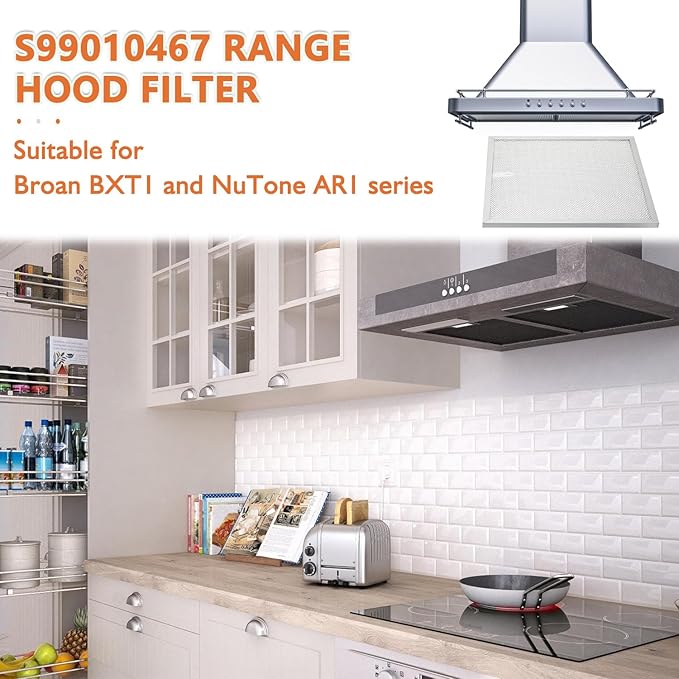 4 Pack S99010467 Range Hood Filter Replacement 5 Layer Aluminum Mesh Hood Grease Filter Fit for Broan Range Hood Filter BXT1 &Nutone AR1 series 99010467