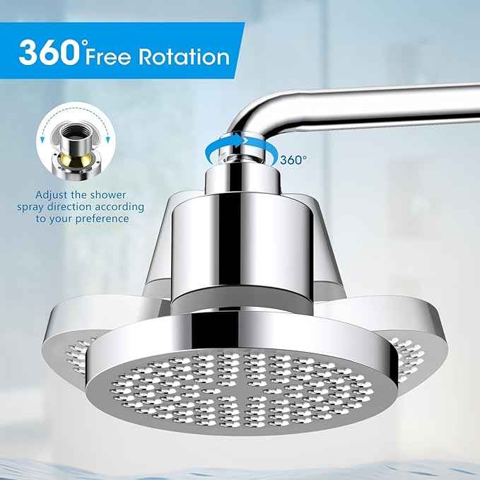FASDUNT Filtered Shower Head, Anti-Clog High Pressure Shower Heads with 20-Stage Filter for Softening Hard Water to Improve Hair and Skin Problems