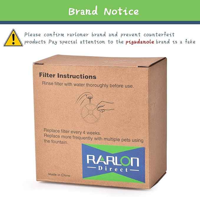 Rarloner 8 Pack Pet Fountain Filters for 1.6L Cat Water Fountain, Activated Carbon, Compatible with YOUTHINK, HOMMII, ISYOUNG, KOALAD, HAPPYPAPA, Other Brands