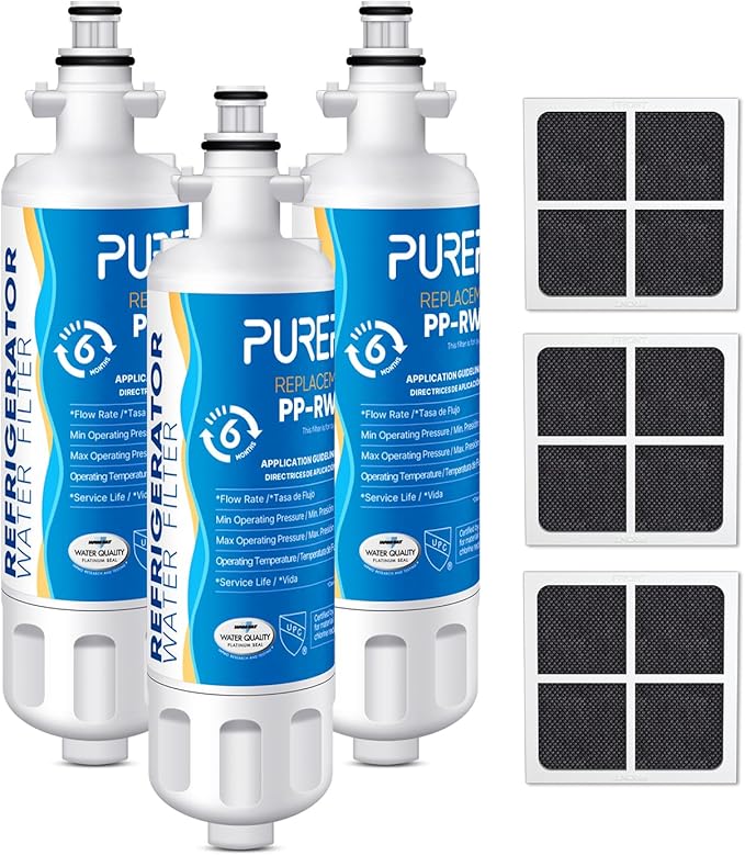 PUREPLUS 469690 LT700P Replacement for LG Kenmore Elite 9690, ADQ36006102, ADQ36006101, LFXS30766S, LFX28968ST, LFX31925ST, LFX31945ST, RWF1052, LT120F, Refrigerator Water and Air Filter Combo, 3Pack