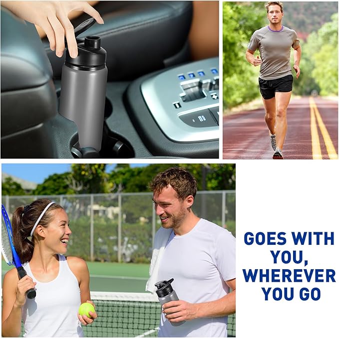 Mimorou 10 Pieces 13.5 oz Reusable Aluminum Water Bottles Bulk Outdoor Sports Water Bottles Multipack Travel Bottles for Gym, Hiking, Cycling, Camping, Fishing, Snap Lid(Gray)