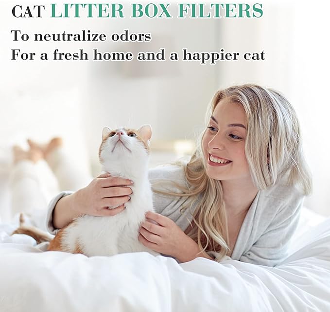 MEWTOGO 6 Pcs Carbon Filters for Cat Litter Box Robot 3 - Thickened and Durable Replacement Filters for Absorbing Odors Control Damp from Pets and Keep Home Fresh