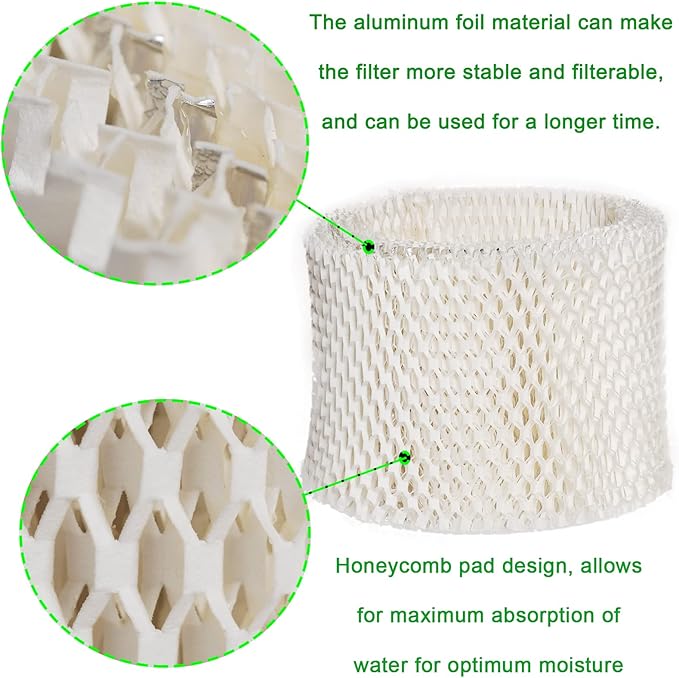 HIFROM 4Pack Replacement Humidifier Wick Filters Compatible with Kaz & Vicks 3020 V3100 V3500 V3600 V3800 V3900 Honeywell HCM-300T HCM-350 Humidifier WF2 & PWF2