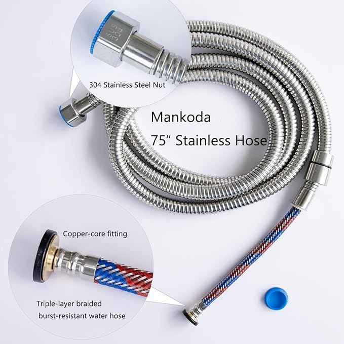 Filtered Shower Head with Handheld, 12 Replacement Filters for Hard Water & Chlorine Removal, 75" High Pressure Anti-Burst Hose, Power Wash for Deep Cleaning & One-Button Pause Switch for Kids & Pets