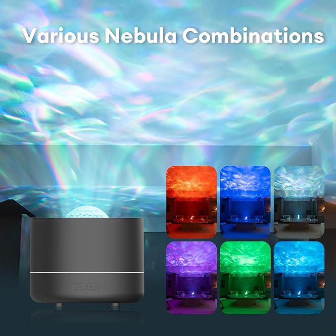 Essential Oil Diffuser with Rotating Galaxy Light, 200ml Aromatherapy Diffuser with 7 Color LED, Cool Mist Humidifier with Auto Shut-Off, Relaxing Night Light for Bedroom, Home, Gifts