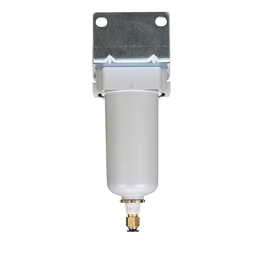 PneumaticPlus SAFM400-N04BD-MEP Compressed Air Coalescing Filter, 0.1 Micron, 1/2" NPT - Metal Bowl, Auto Drain, Bracket - AquaVibe