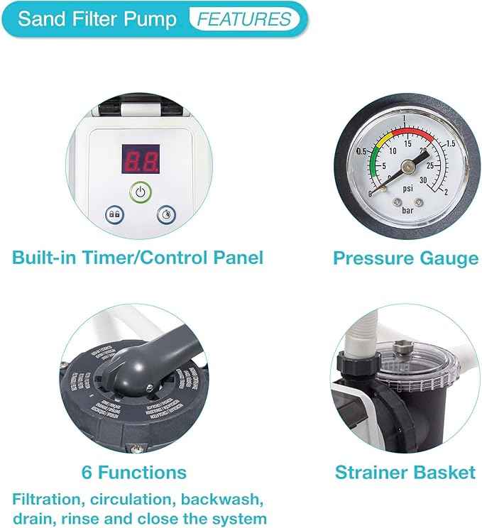 INTEX 2,800 GPH Krystal Clear Sand Filter Pump for Above Ground Pools, Swimming Pool Pump with Automatic Timer - Improved Circulation, Filtration, & Clarity