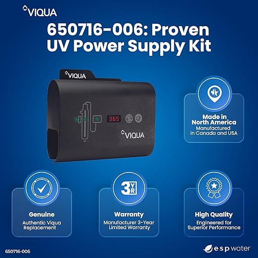 VIQUA UVMAX 650716-006 UV Controller Replacement Power Supply Kit - OEM Ballast for Viqua UVMAX B & C Models 1994–2000, Lamp Harness Included, Power Cord Sold Separately