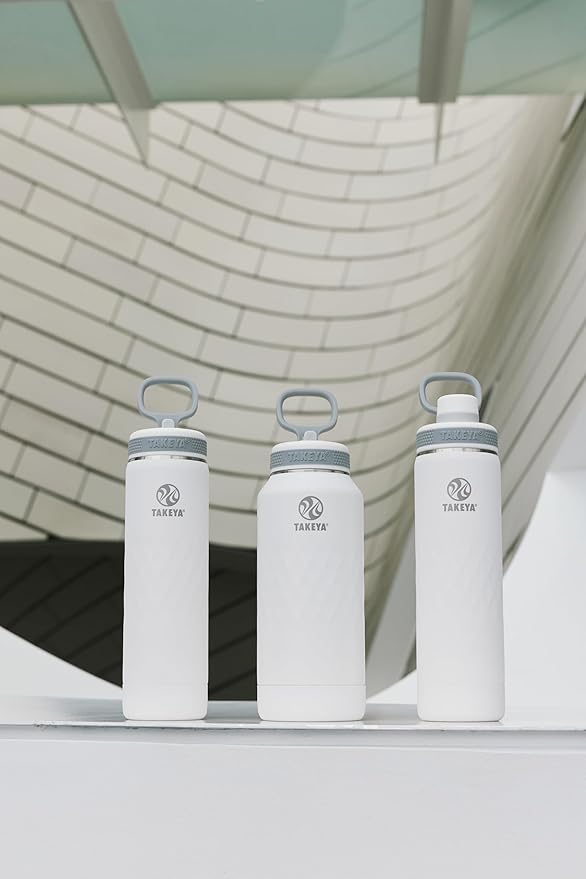 Takeya Sport 22 oz Triple-Insulated Stainless Steel Water Bottle, Spout Lid – Leakproof, Sweatproof, BPA-Free, Keeps Drinks Cold 36 Hrs, Hot 14 Hrs – Alpine