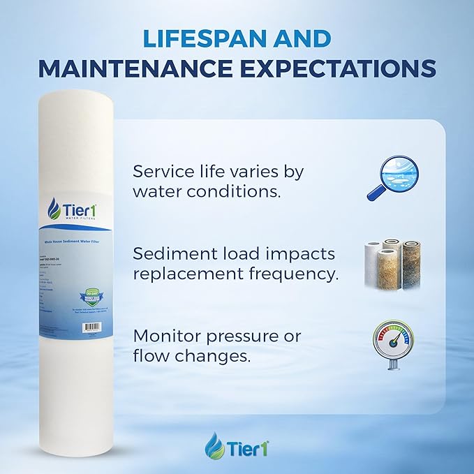 Tier1 10 Micron 20x4.5 Water Filter | Spun Wound Polypropylene Whole House Water Pre-Filter Cartridge | Replacement for Hydronix SDC-45-2010 | 4.5 x 20 Sediment Water Filter (2-Pack)