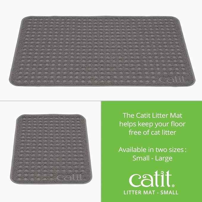 Catit Cat Litter Mat Rectangle Non-Slip Litter Trapping Mat Soft & Comfortable, Easy to Clean for All Cat Litter Types – Small