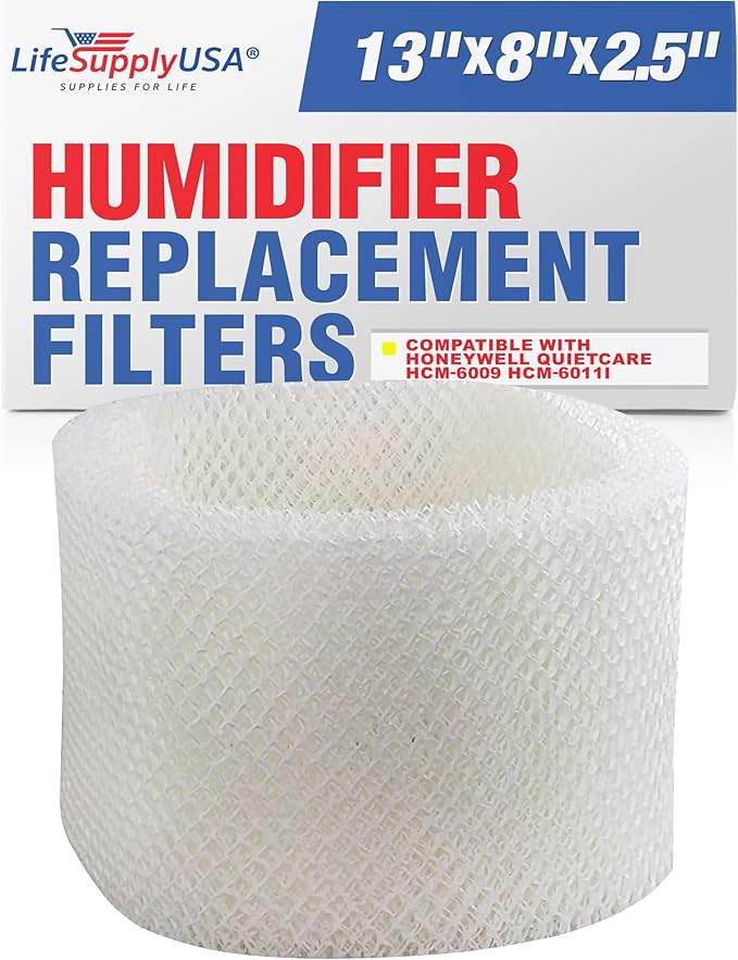 LifeSupplyUSA Humidifier Filter Replacement Wick Filter E Compatible with Honeywell Quietcare HCM-6009, HCM-6011i, HCM-6012i, HCM-6013i, HC-14, HW-14